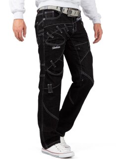 Kosmo Lupo Regular Fit Jeans Stonewashed  KM130-1 Black W34/L34