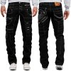 Kosmo Lupo Regular Fit Jeans Herren Ohne Waschung  KM020-1 Black W34/L34