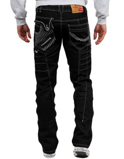 Kosmo Lupo Regular Fit Jeans Herren Ohne Waschung  KM020-1 Black W36/L34