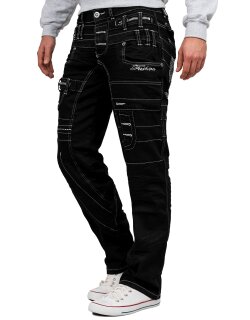 Kosmo Lupo Regular Fit Jeans Herren Ohne Waschung  KM020-1 Black W36/L34
