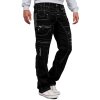 Kosmo Lupo Regular Fit Jeans Herren Ohne Waschung  KM020-1 Black W36/L34