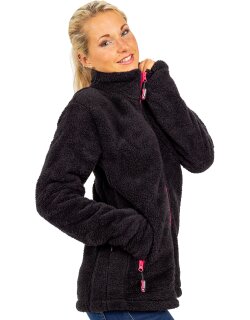 Reichstadt Regular Fit Fleecejacke Damen Kuschelige22RSW002 Black S