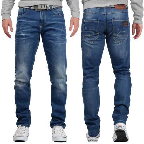 Cipo & Baxx regular fit Jeans Herren Stonewashed CD386 Blue W36/L34