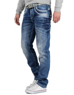 Cipo & Baxx Regular Fit Jeans Herren Stonewashed C1127 Blue W32/L32