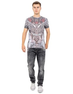 Cipo & Baxx Slim Fit T-Shirt Herren  CT746 Grey L