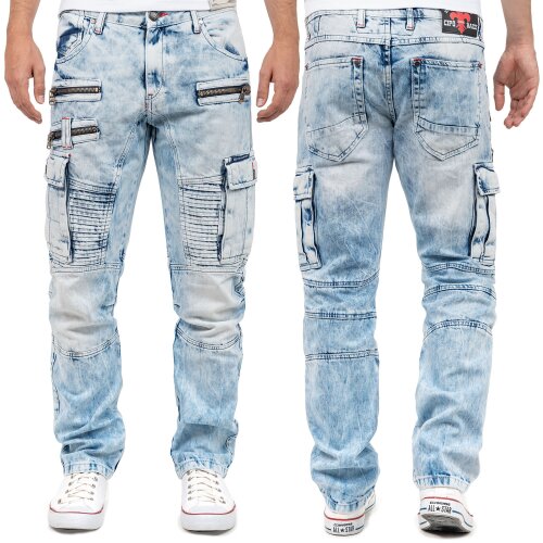 Cipo & Baxx regular fit Jeans Herren Stonewashed CD798 Iceblue