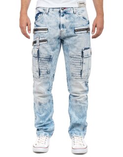 Cipo & Baxx regular fit Jeans Herren Stonewashed CD798 Iceblue