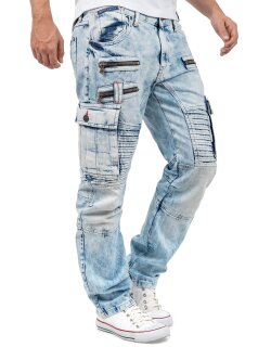 Cipo & Baxx regular fit Jeans Herren Stonewashed CD798 Iceblue