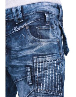 Kosmo Lupo Regular Fit Jeans Herren Stonewashed  KM130 Blue W30/L32