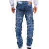 Kosmo Lupo Regular Fit Jeans Herren Stonewashed  KM130 Blue W30/L32