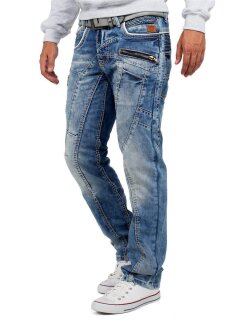 Cipo & Baxx Regular Fit Jeans Herren Stonewashed C1150 Blue W36/L32